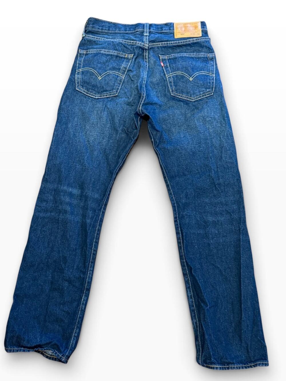 Levi's 501 Premium 30 x 30 Deep Blue Straight Jeans with Signature Leather Patch